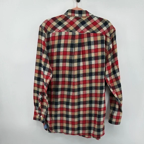 Bogari Grunge Gorpcore Outdoor Multicolor Plaid Casual Flannel Shirt SzL - Picture 7 of 13